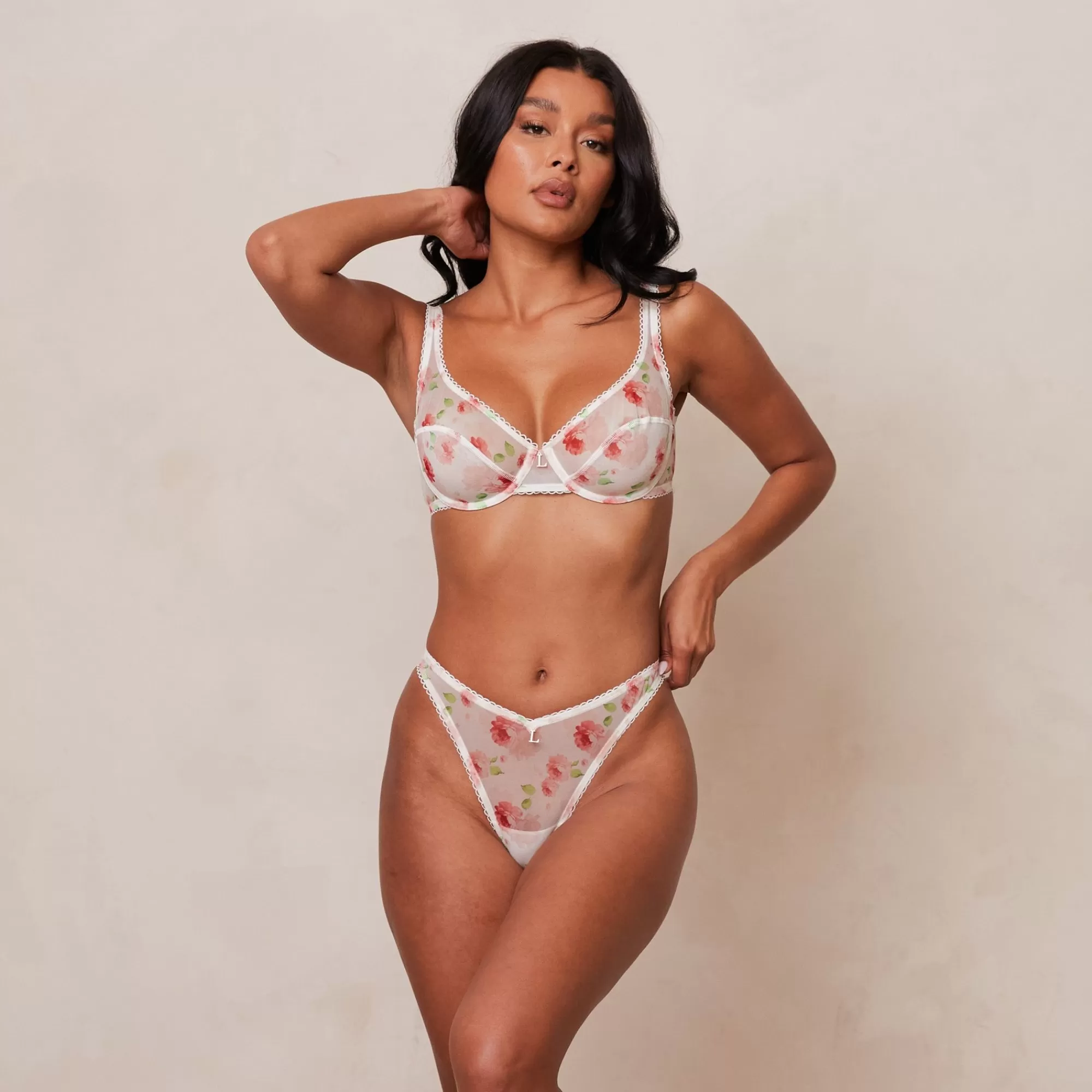 Floral Mesh Balcony Bh | Lounge Underwear Shop