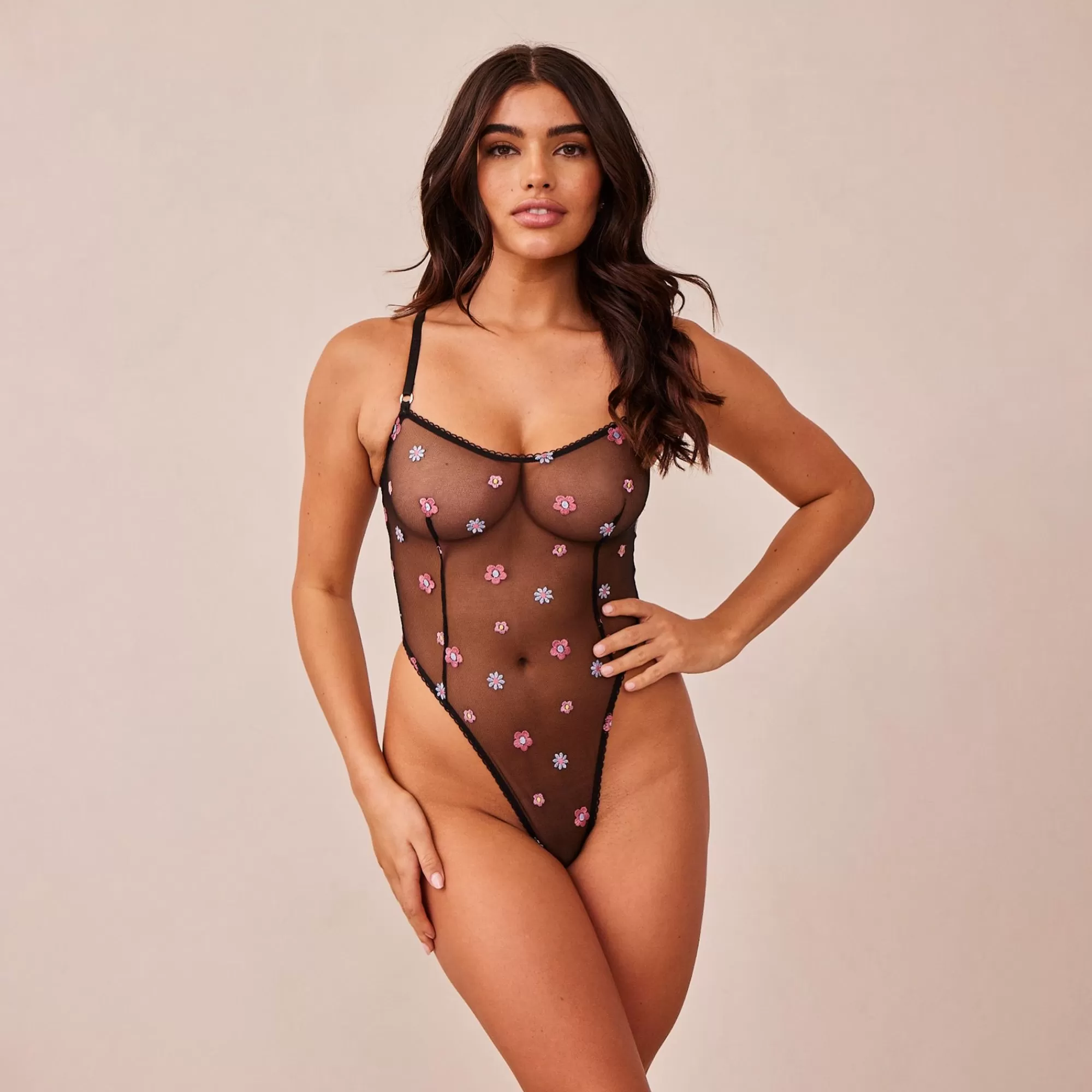 Sheer Floral Bodysuit | Lounge Underwear Clearance